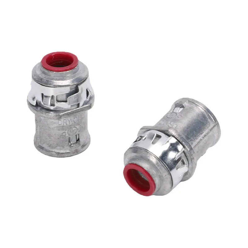 Tool Free Snap In Metal Clad Cable Connectors 3 8 Inch Fit Electrical Conduit Straight Shot Install Into Half Knockouts Reusable Spring Steel Fittings Pro Grade No Sweat Rig Setup