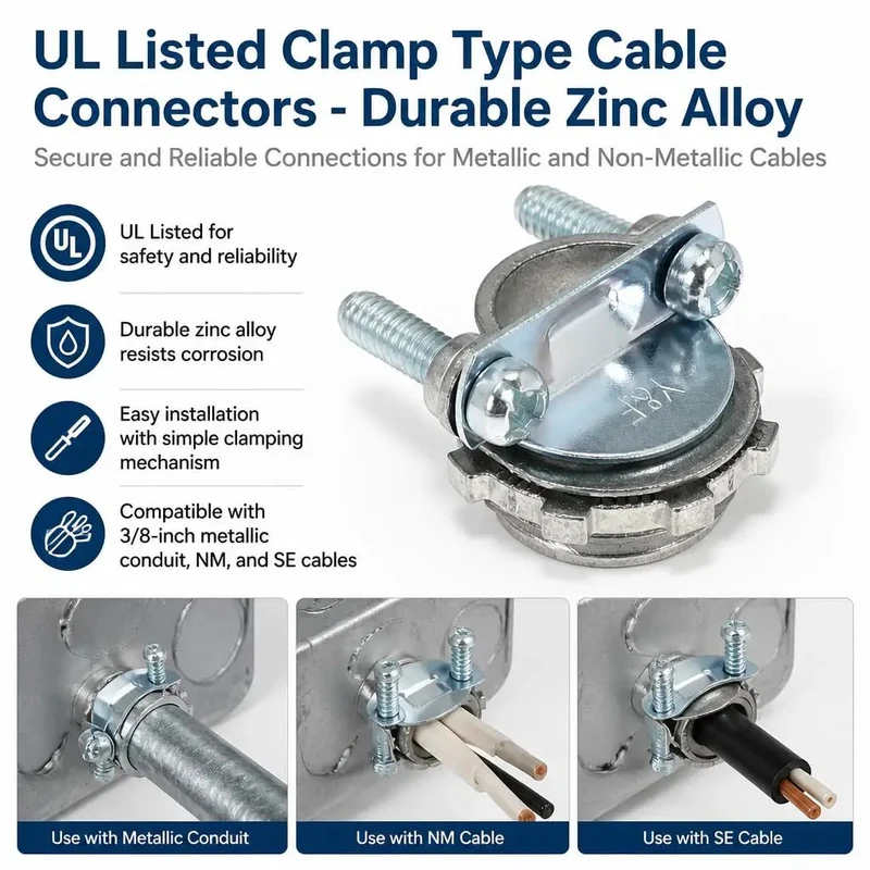 Heavy Duty Zinc Steel Clamp Cable Connectors For Romex Wires Electrical Box Setup Drip Proof Shield Tough As Nails Durability Pro Grade Specs Smooth Sailing Install Rock Solid Grip And Tight Seal 50 Piece Value Pack