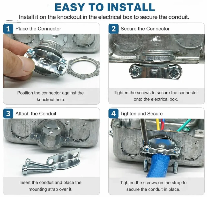 Heavy Duty Zinc Steel Clamp Cable Connectors For Romex Wires Electrical Box Setup Drip Proof Shield Tough As Nails Durability Pro Grade Specs Smooth Sailing Install Rock Solid Grip And Tight Seal 50 Piece Value Pack