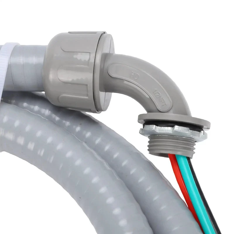 Heavy Duty Half Inch Liquid Tight Flexible Conduit Whips With 6 Foot 10 AWG 3 Wire Copper Cables For Outdoor Air Conditioning Units Hella Durable Ready To Hookup Plug And Play Assembly