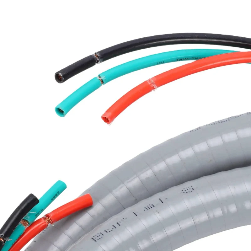 Heavy Duty Half Inch Liquid Tight Flexible Conduit Whips With 6 Foot 10 AWG 3 Wire Copper Cables For Outdoor Air Conditioning Units Hella Durable Ready To Hookup Plug And Play Assembly