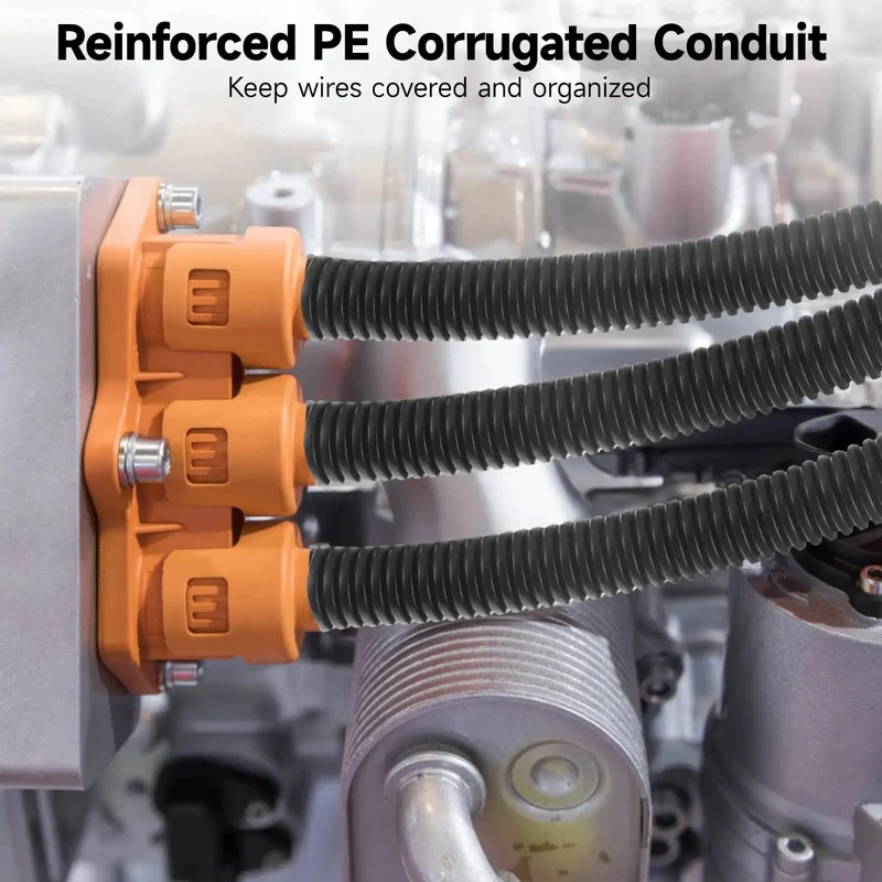 Badass Black PE Corrugated Conduit With Flexible Wire Tubing For Effortless Cable Routing And Heavy Duty Home Garden Electrical Protection That Handles Every Bend No Sweat
