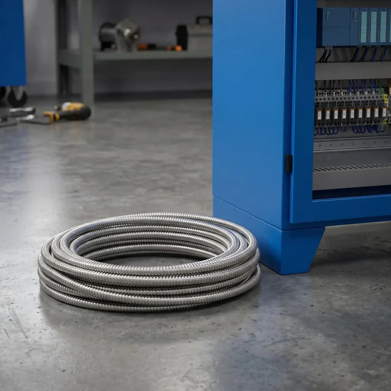 Rock Solid Stainless Steel Electrical Wire Conduit Flexible Corrugated Cable Sleeve Cover Quick Install Wiring Loom Protection No Fuss Cord Protector
