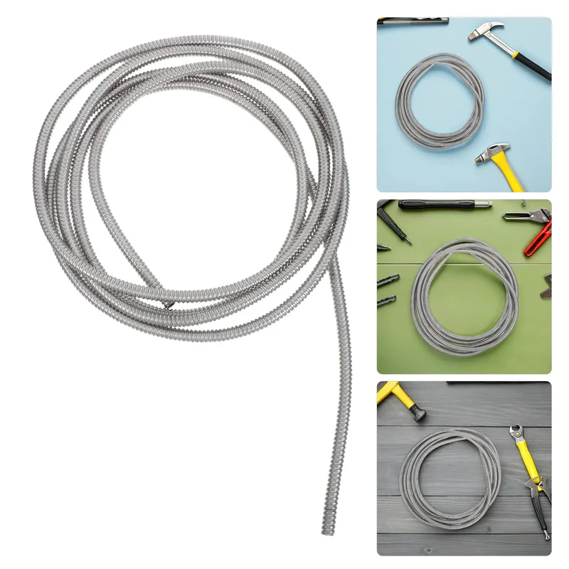 Rock Solid Stainless Steel Electrical Wire Conduit Flexible Corrugated Cable Sleeve Cover Quick Install Wiring Loom Protection No Fuss Cord Protector