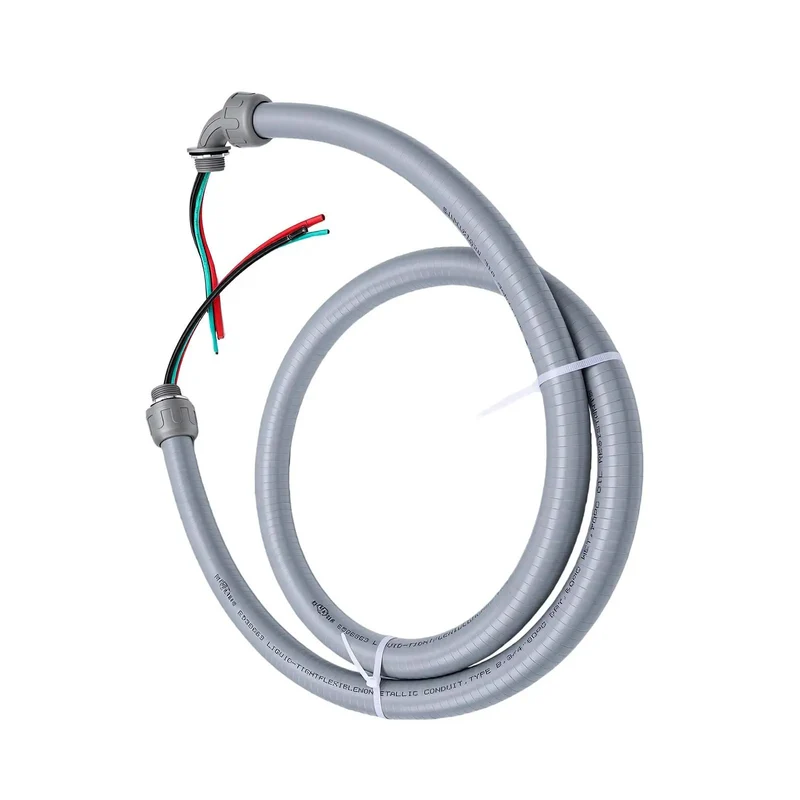 Heavy Duty Liquid Tight Flexible Conduit AC Whip Kit 3/4 Inch X 6 Foot Tough As Nails Rugged PVC Jacket Waterproof And Oil Resistant Wire Protection For Outdoor And Underground Job Sites
