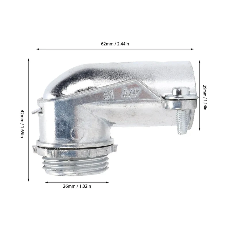 Heavy Duty Ninety Degree Squeeze Connectors For 3/4 In Flexible Metal Conduit And AC MC Cable Pack Of Ten Zinc Die Cast Elbows Crush Grip Snug Tight To Any Junction Box Runs Dead Smooth And Real Rugged