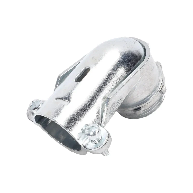 Heavy Duty Ninety Degree Squeeze Connectors For 3/4 In Flexible Metal Conduit And AC MC Cable Pack Of Ten Zinc Die Cast Elbows Crush Grip Snug Tight To Any Junction Box Runs Dead Smooth And Real Rugged