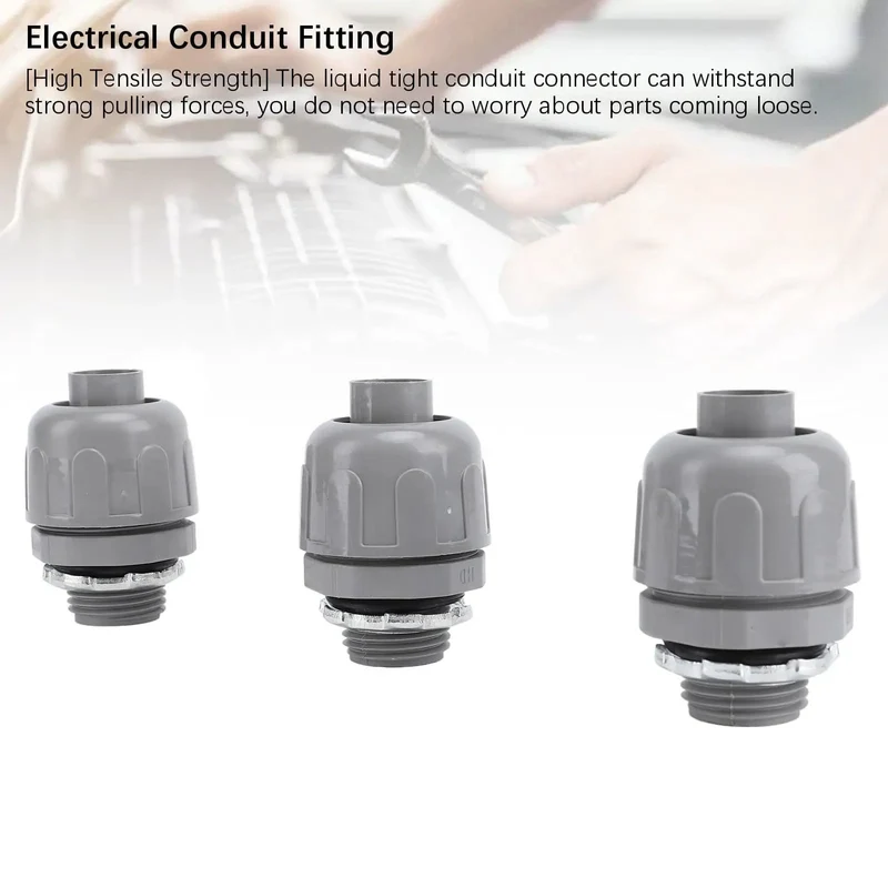 Battle Tough 10 Pack 1 Inch NPT Liquid Tight Conduit Connectors Heavy Duty Nylon Electrical Fittings No Sweat Weatherproof And Flame Rated Up To 257 Fahrenheit Resist Corrosion For Gritty Outdoor Wiring Jobs