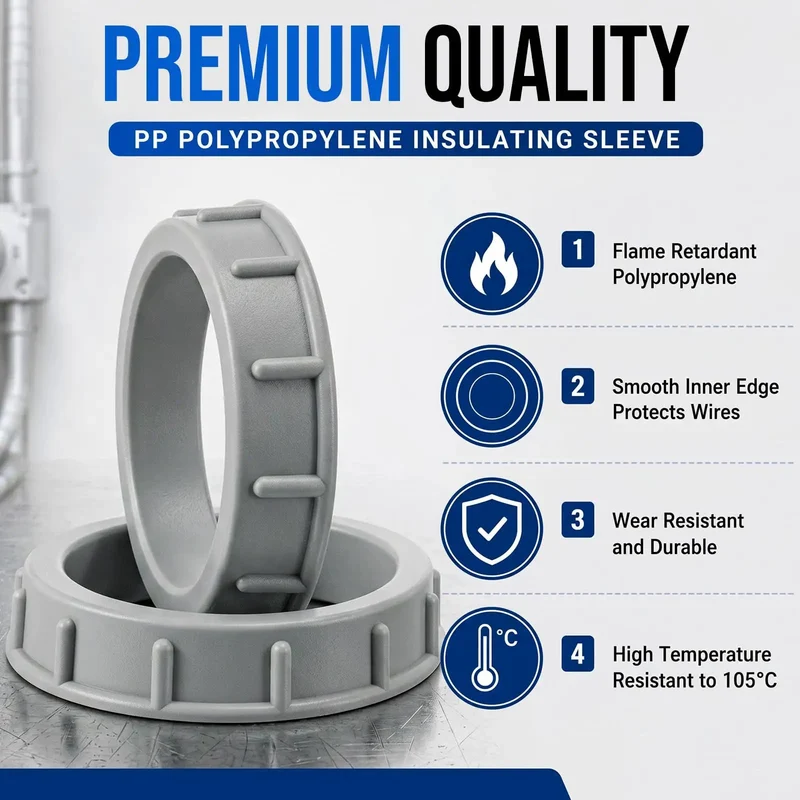 50 Pack 2 Inch Gray Plastic Conduit Bushings Heavy Duty Insulating Sleeves Shield Wiring From Wear Rated 105C Top Shelf Cable Armor Workhorse Essentials For Rigid And IMC Electrical Installations