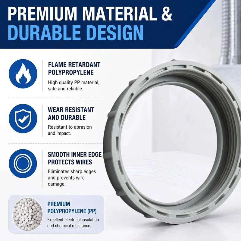 50 Pack 2 Inch Gray Plastic Conduit Bushings Heavy Duty Insulating Sleeves Shield Wiring From Wear Rated 105C Top Shelf Cable Armor Workhorse Essentials For Rigid And IMC Electrical Installations