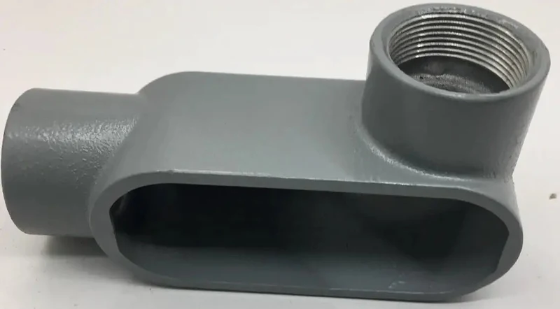 Heavy Duty Pro Grade 1.5 Inch Type LR Conduit Body For No Fuss Electrical Wiring And Smooth Directional Routing Layouts With Tight Seal Joints And Rock Solid Lead Wire Protection
