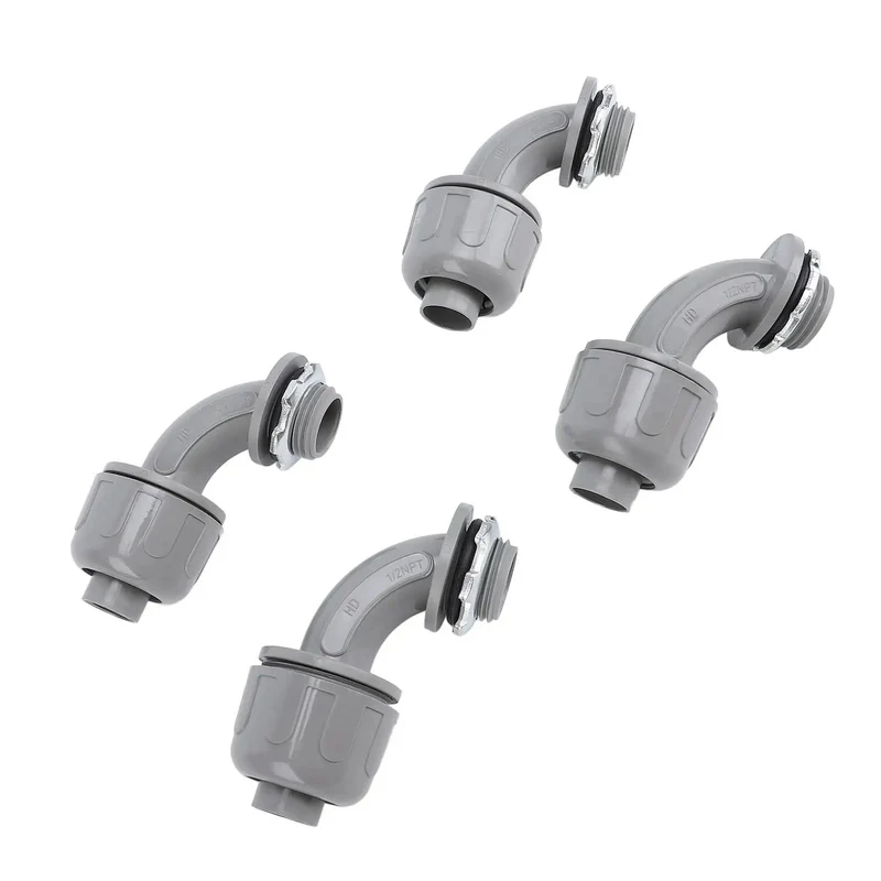 Heavy Duty 20 Pack 1/2 Inch NPT Liquid Tight Connectors For Electrical Conduit Built Like A Tank With Crack Resistant Nylon 6 To Keep Your Setup Secure On Busy Job Sites