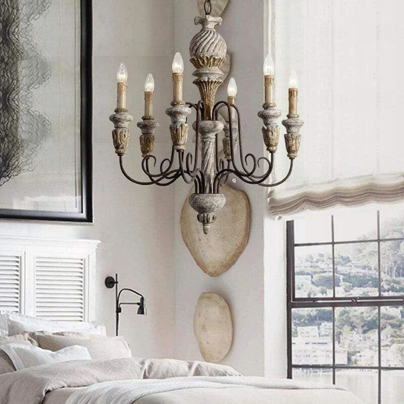 Lustre En Bois Vintage