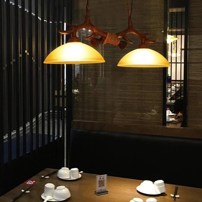Lustre Bois Et Acier
