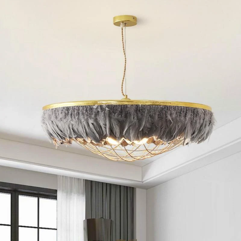 Lustre Plume Gris