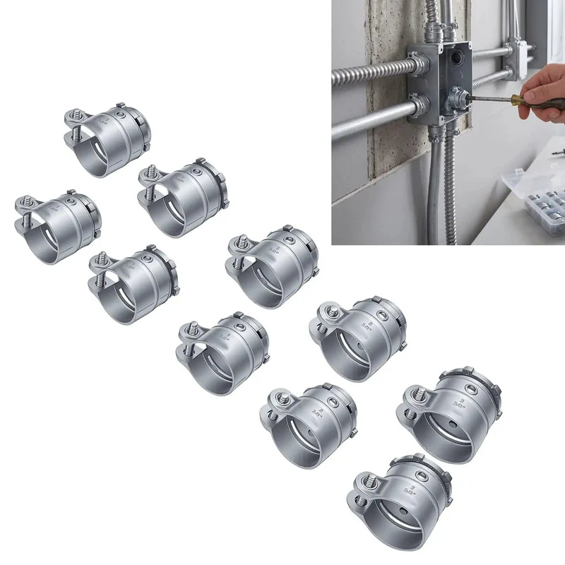 Heavy Duty Zinc Alloy Squeeze Connector 3/4 Inch Conduit Coupling Drop In Ready Design Delivering A Rock Solid Grip On Electrical Raceway Lines That Crushes Abrasion On Rough Job Sites