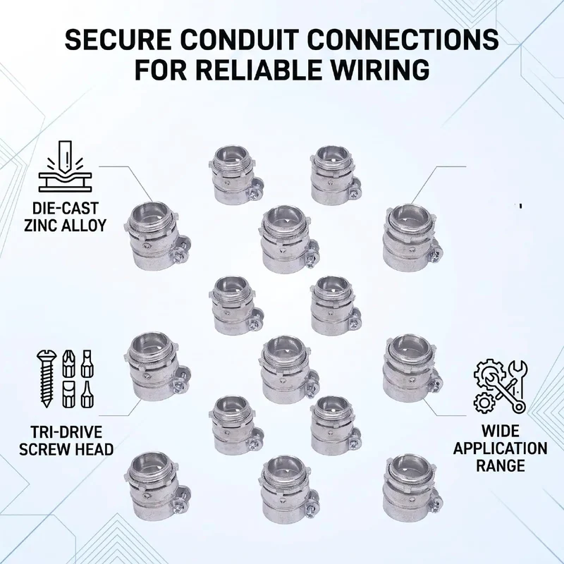 Dead On One Inch Squeeze Conduit Connector Heavy Duty Die Cast Zinc Alloy Electrical Wire Clamp Rock Solid Reliable Tough Enough For Any Job Straight Up Quality Professional Grade Cable Management Solution Built To Last