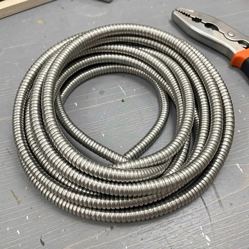 Top Notch Flexible Stainless Steel Wire Loom Sleeve For Heavy Duty Cable Management Easy Bend Rust Proof Electrical Conduit Guard With Killer Flex And Smooth 5 Mm Inner Diameter For Hot Rod And Truck Wiring Projects