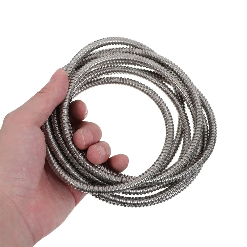 Top Notch Flexible Stainless Steel Wire Loom Sleeve For Heavy Duty Cable Management Easy Bend Rust Proof Electrical Conduit Guard With Killer Flex And Smooth 5 Mm Inner Diameter For Hot Rod And Truck Wiring Projects