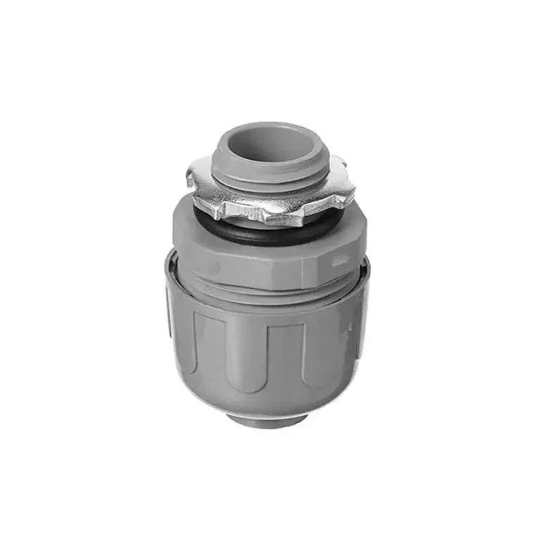 Built Tough 1/2 Inch Straight Liquid Tight Connector Crafted From Premium Gray Pvc For Outdoor And Harsh Environments Delivers A Rock Solid Waterproof Seal Between Conduit Runs And Enclosures For Hassle Free Wiring Upgrades Anywhere You Need It