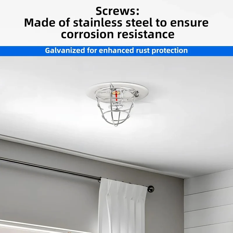 Five Pack Heavy Duty Half Or Three Quarter Inch Fire Sprinkler Head Guard Cage Protector Cover With Hella Rugged Zinc Steel Bracket Badass Protection Against Drops And Daily Wear And Tear
