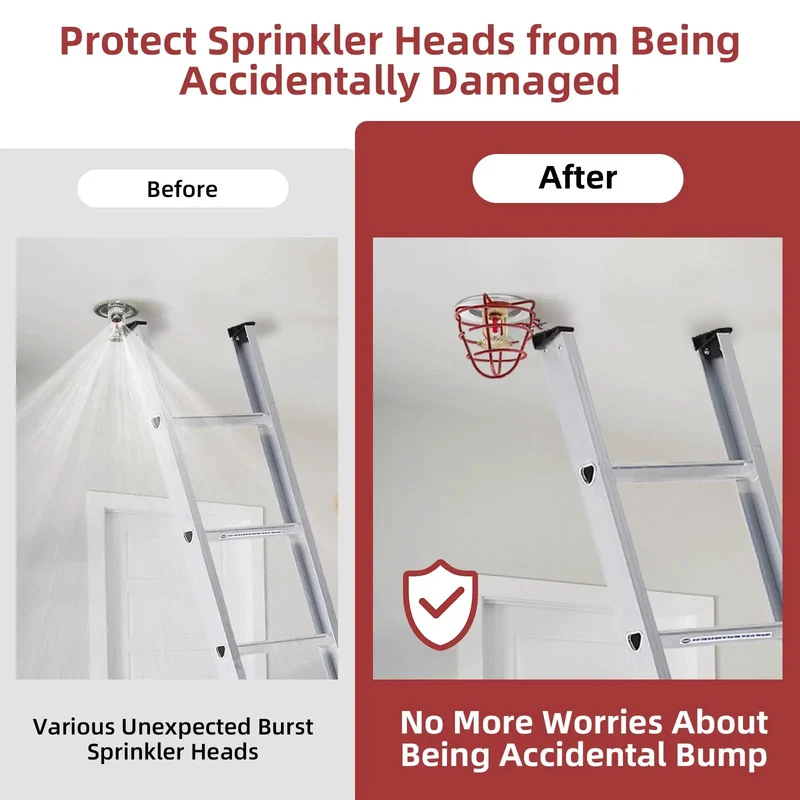 6 Pack 3/4 Inch Fire Sprinkler Head Cage Guards With Welded Steel Mesh And Red Powder Coating Built Tough As Nails To Shake Off Garage Hits While Keeping Your Extinguishing System Rock Solid And Ready To Roll
