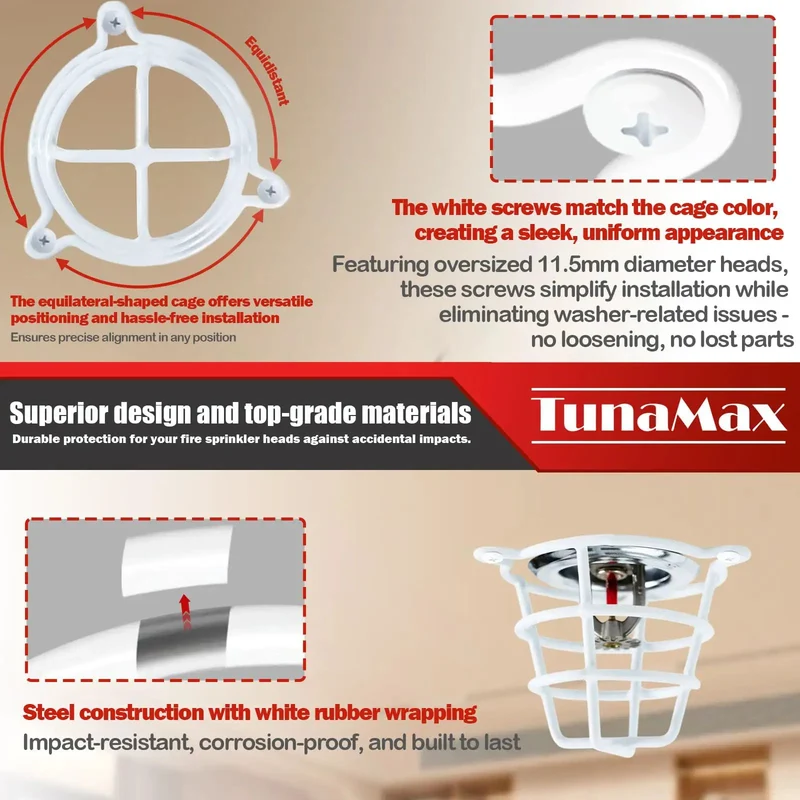 Straight Up Heavy Duty White Sprinkler Cage Guards Designed To Block Accidental Hits On Recessed Ceiling Pipes Fits Half And Three Quarter Inches Rock Solid Protection Keeps Your Fire Setup Safe Year Round