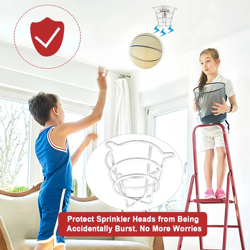 Straight Up Heavy Duty White Sprinkler Cage Guards Designed To Block Accidental Hits On Recessed Ceiling Pipes Fits Half And Three Quarter Inches Rock Solid Protection Keeps Your Fire Setup Safe Year Round