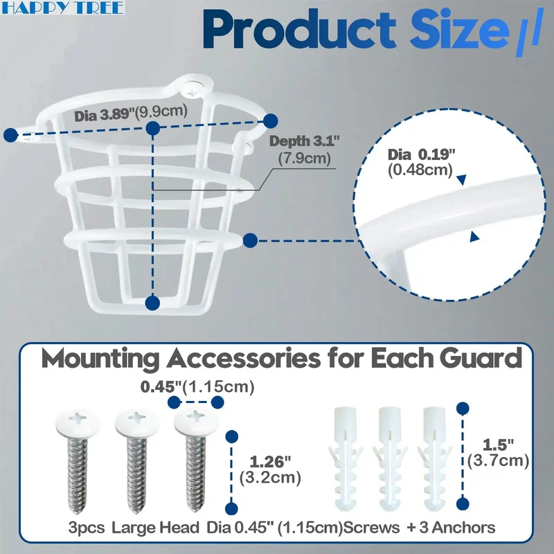White Fire Sprinkler Head Guard Cover Protector Cage For 1/2 And 3/4 Inch Ceiling And Wall Pendent Heads Boasting A No Brainer Fit And Serious Bulletproof Shielding