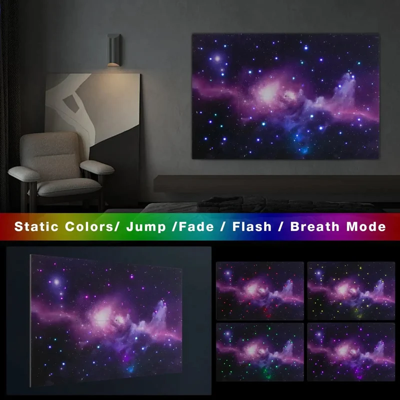 8 Pack Fiber Optic Starlight Soundproof Foam Panels For Walls And Ceilings Next Level Acoustic Dampening Noise Blocking Pads For Gaming Rooms And Chill Hangouts Smooth Vibe